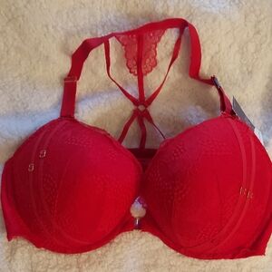 NWT Cacique Elegant Red Lace Bra